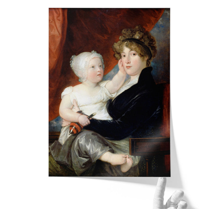 Mrs Benjamin West II with Her Son Benjamin West III - Canvas Print Wall Art