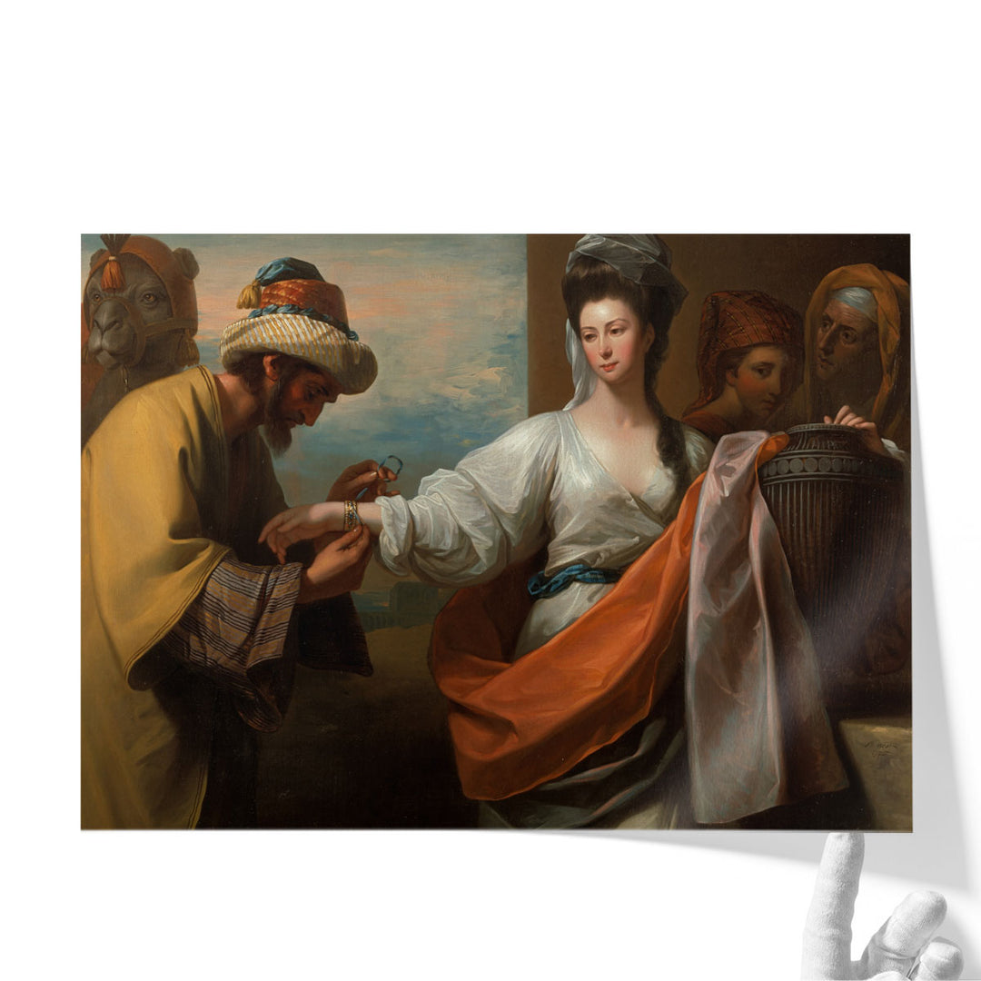 Isaac Servant Tying the Bracelet on Rebecca Arm - Canvas Print Wall Art