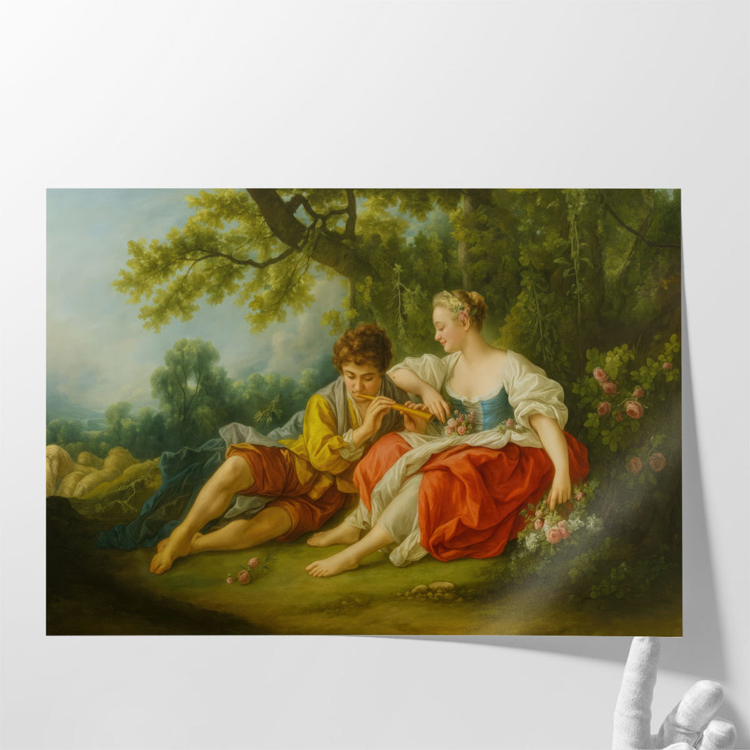 Shepherd Piping to a Shepherdess - Canvas Print Wall Art