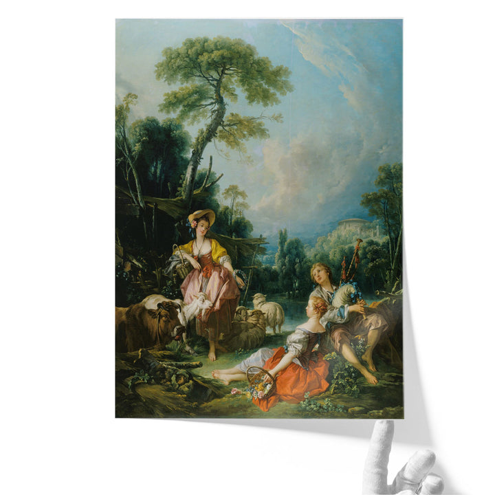 Pastoral with a Bagpipe Player, 1749 - Canvas Print Wall Art