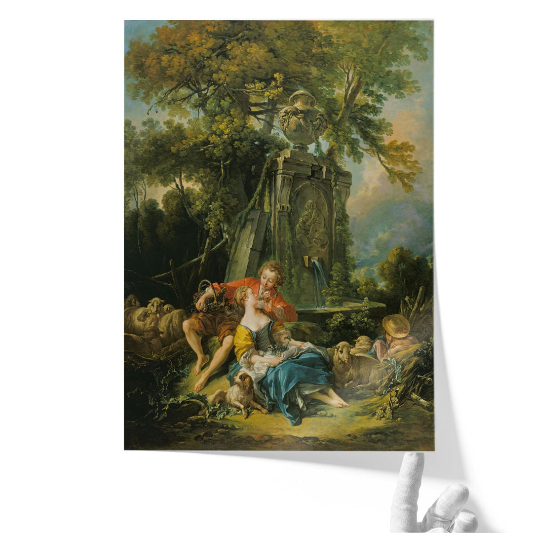 Pastoral with a Couple near a Fountain, 1749 - Canvas Print Wall Art