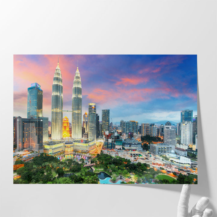 Kuala Lumpur Skyline at Twilight - Canvas Print Wall Art