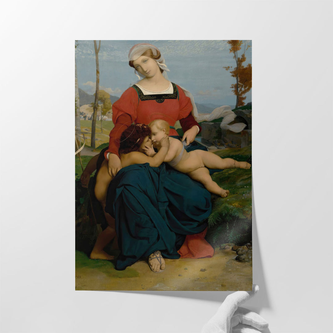 La Vierge, Lenfant Jesus Et Saint Jean, 1848 - Canvas Print Wall Art