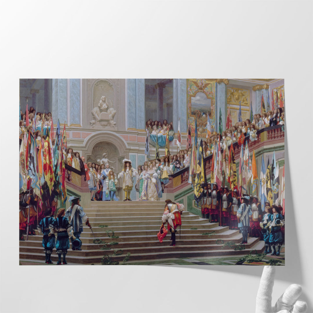 Reception of Le Grand Conde by Louis XIV at Versailles in 1674 - Canvas Print Wall Art