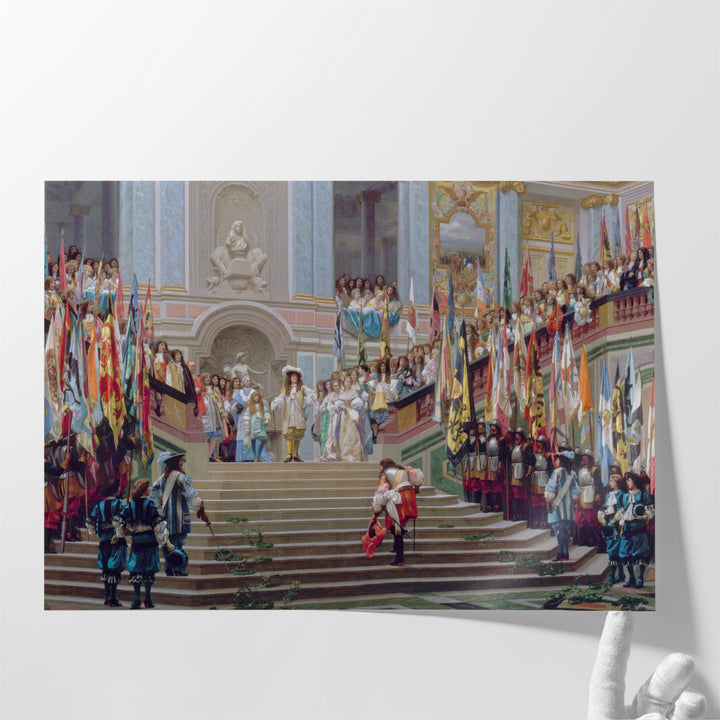 Reception of Le Grand Conde by Louis XIV at Versailles in 1674 - Canvas Print Wall Art