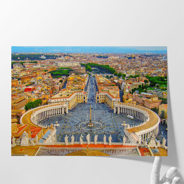 St. Peter's Square in Rome, Italy - Canvas Print Wall Art