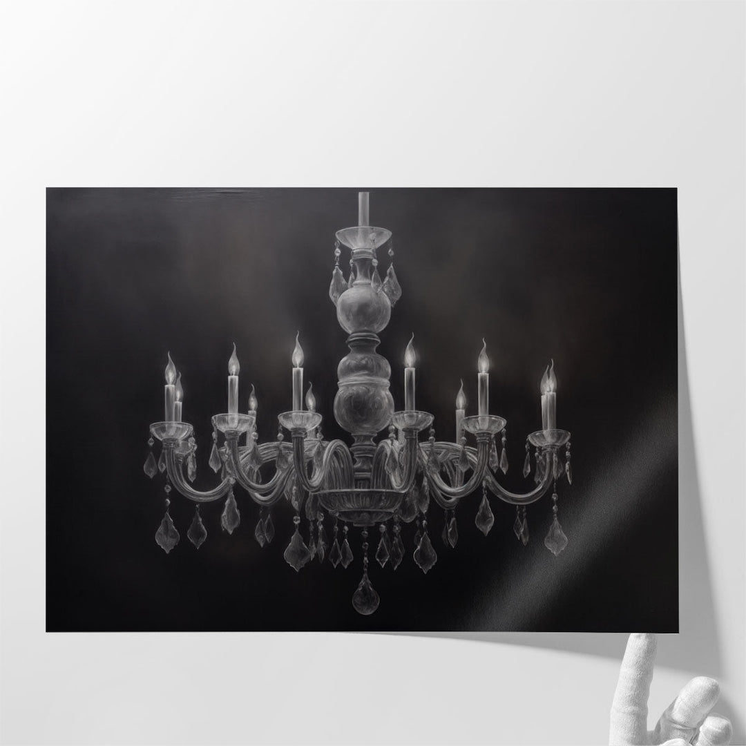 Chalk Chandelier Charisma - Canvas Print Wall Art