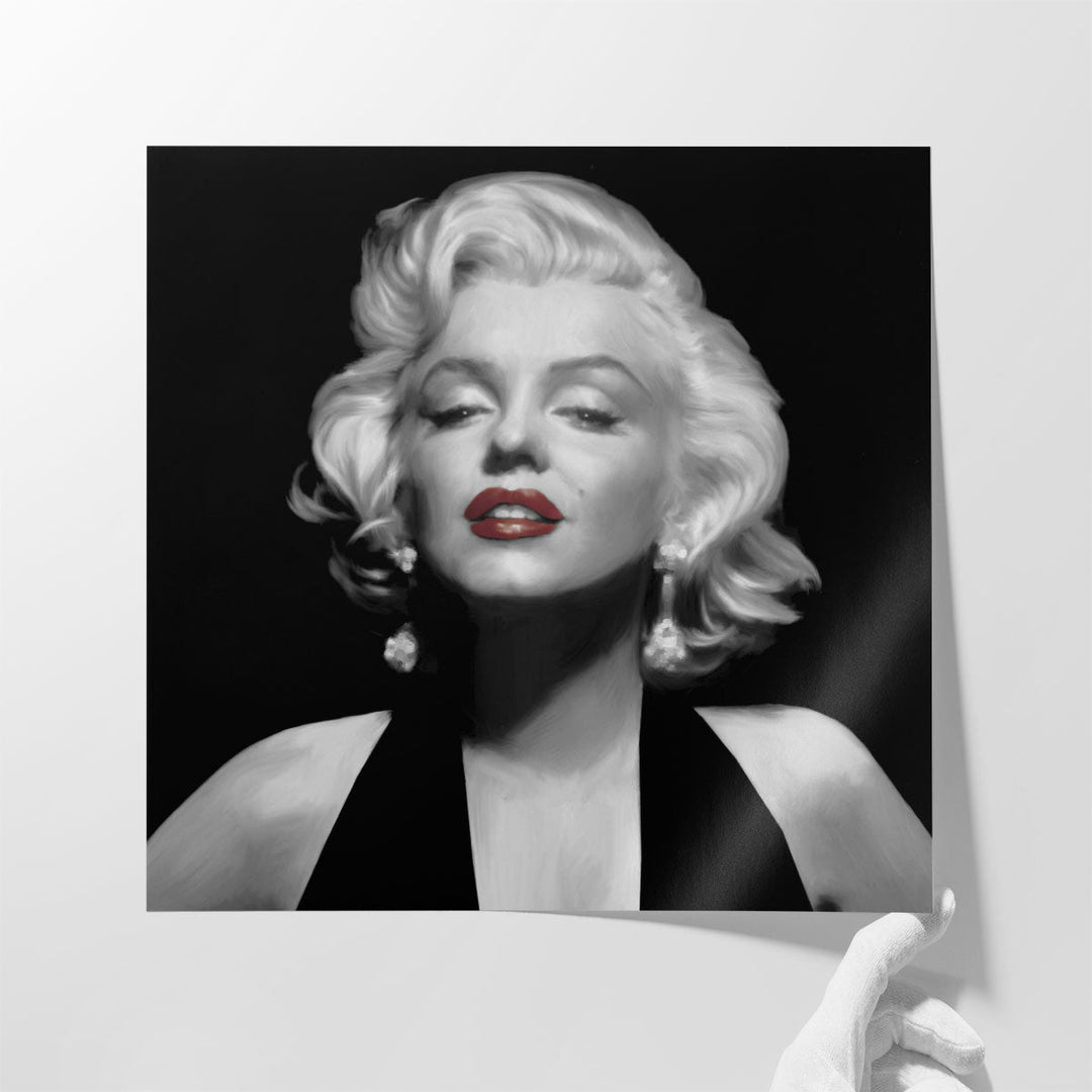 Halter Top Marilyn Red Lips - Canvas Print Wall Art