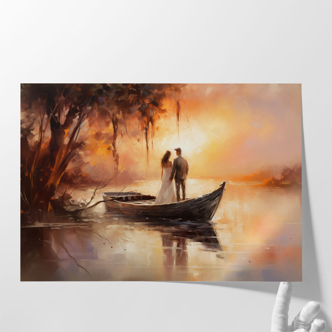 Dreamy Waterside Romance - Canvas Print Wall Art
