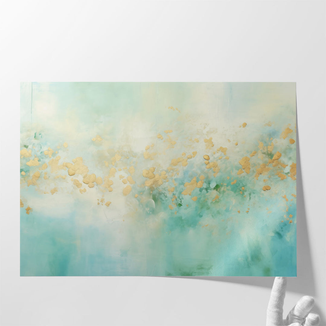 Golden Aquamarine Rhapsody 2 - Canvas Print Wall Art