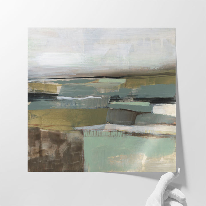 Neutral Horizon Grid I - Canvas Print Wall Art