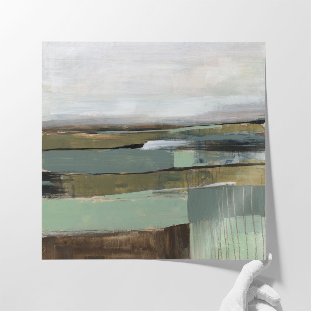 Neutral Horizon Grid II - Canvas Print Wall Art