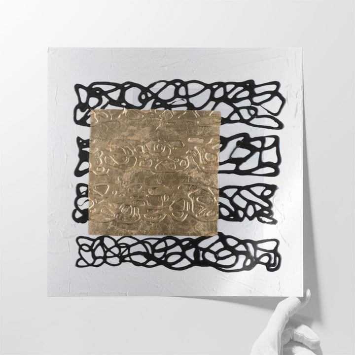 Golden Script II - Canvas Print Wall Art