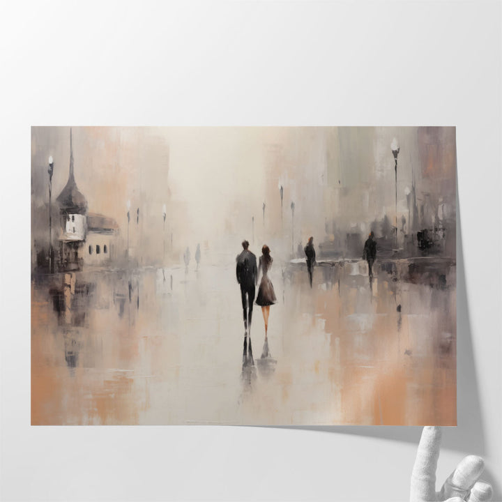 Urban Romantic Walk 2 - Canvas Print Wall Art