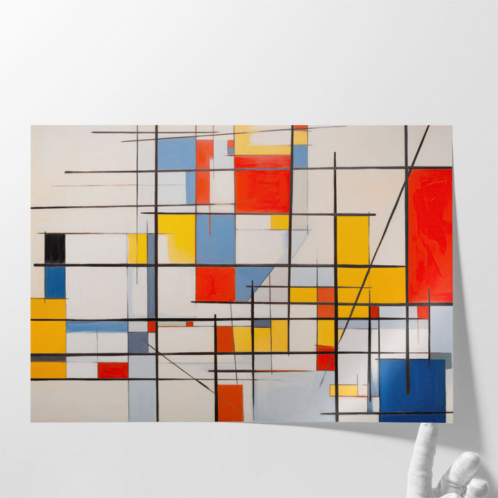 Dynamic Geometric Fusion - Canvas Print Wall Art