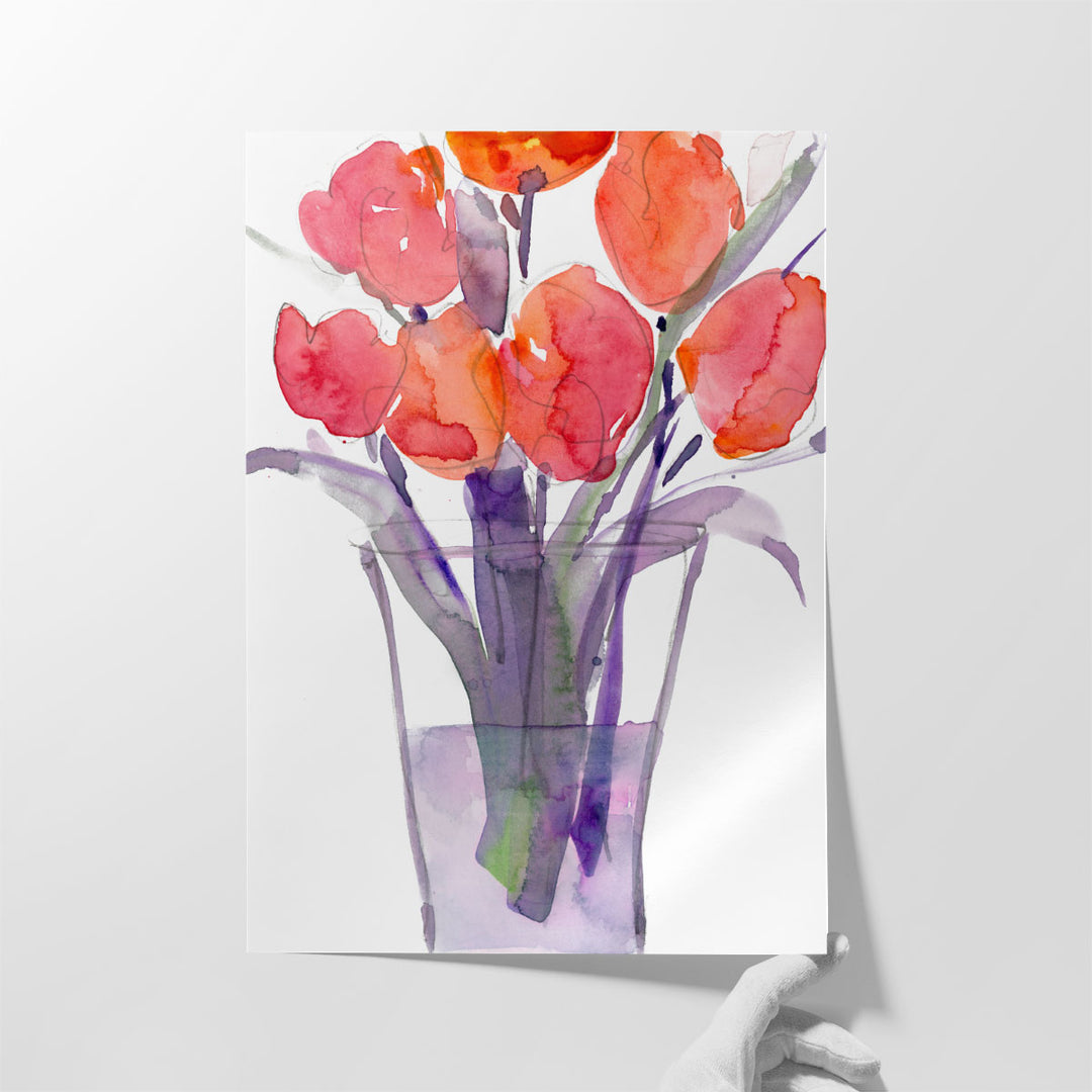 My Red Tulips II - Canvas Print Wall Art