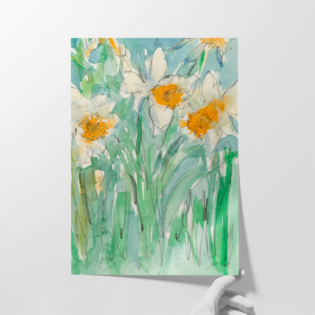 Daffodils Stems II - Canvas Print Wall Art