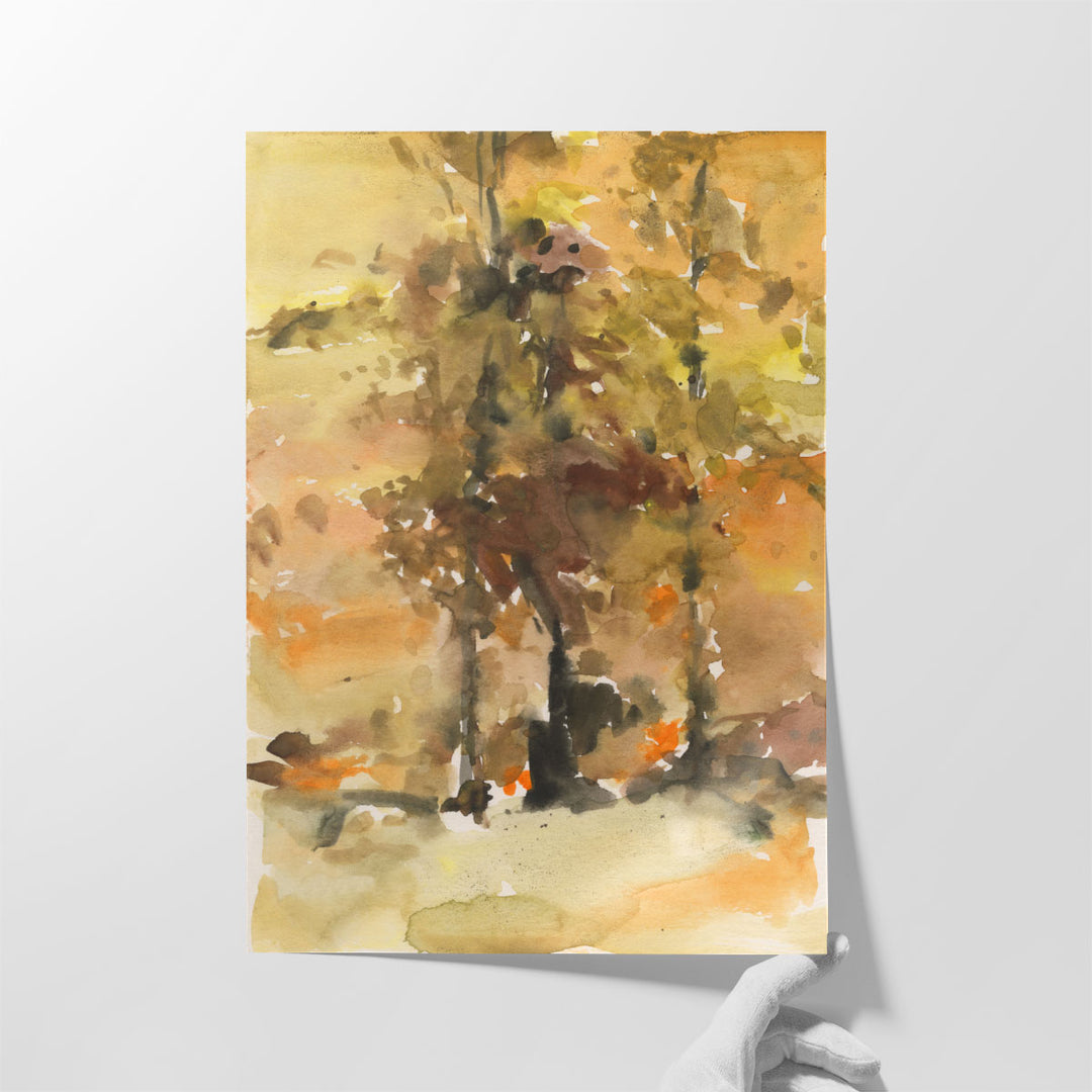 Fall Foliage Watercolor I - Canvas Print Wall Art