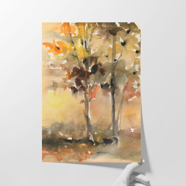 Fall Foliage Watercolor II - Canvas Print Wall Art