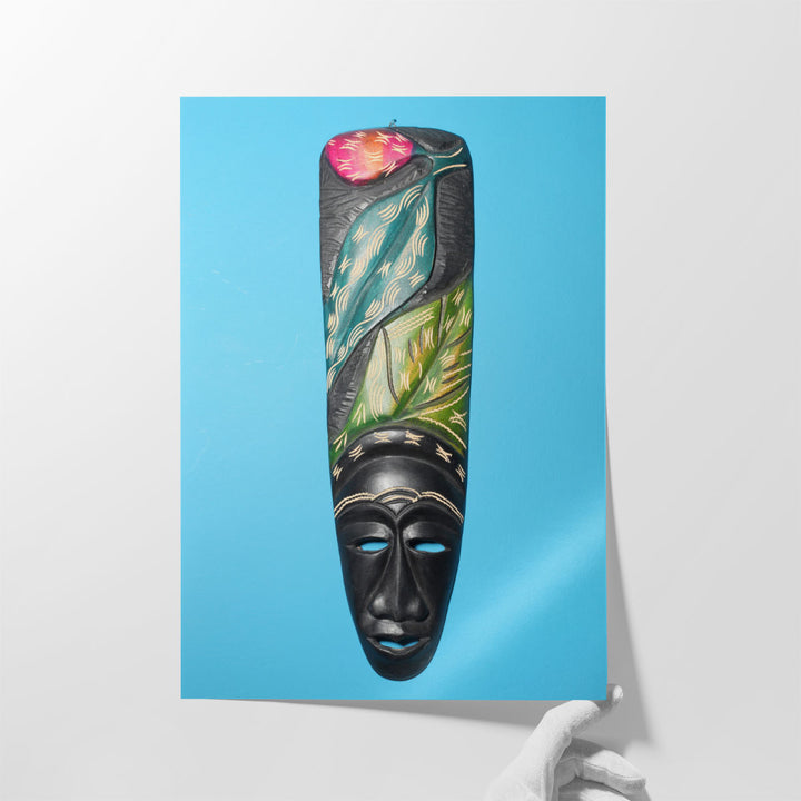 Colorful Traditional Old Mask Isolated - Canvas Print Wall Art