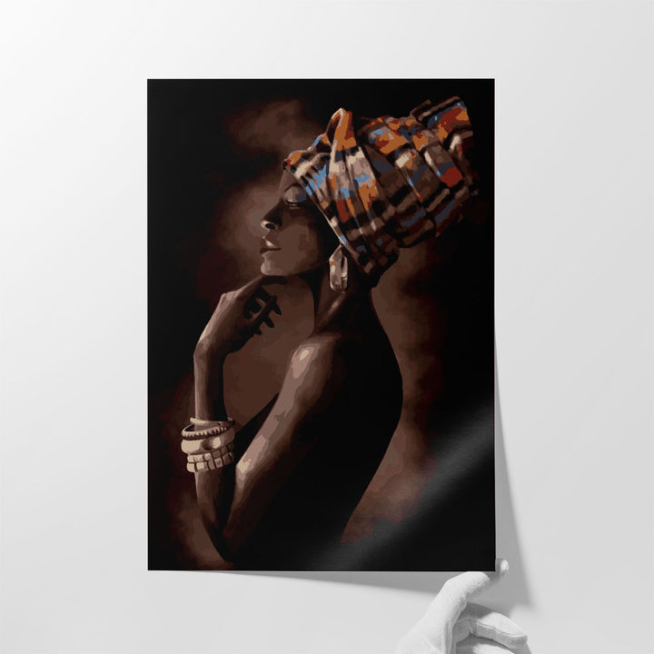 Beautiful African Woman in the Tropic - Canvas Print Wall Art