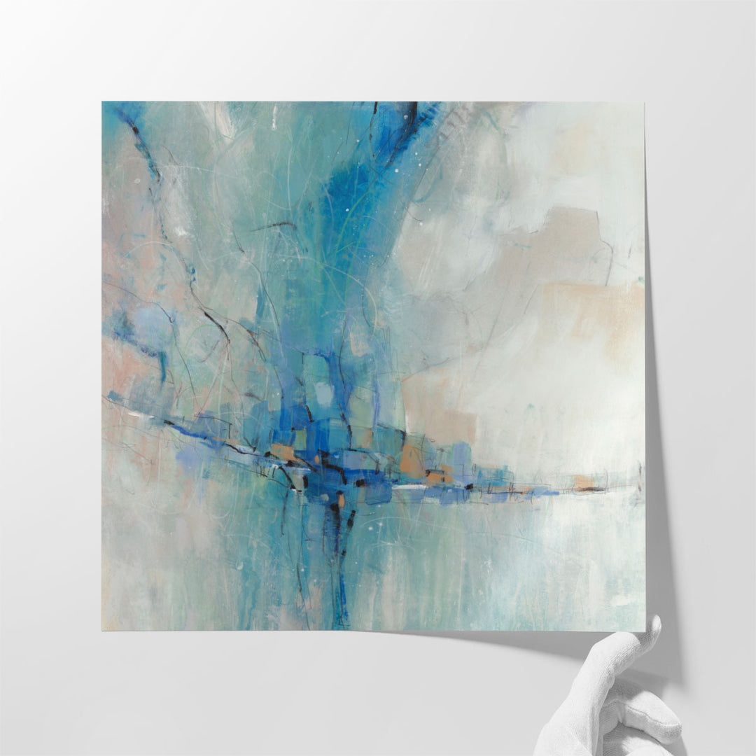 Blue Stone Abstract I - Canvas Print Wall Art