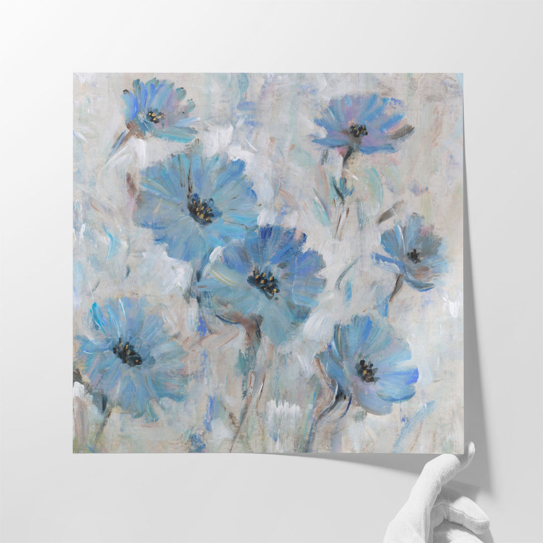 Mix Blue Flowers I - Canvas Print Wall Art