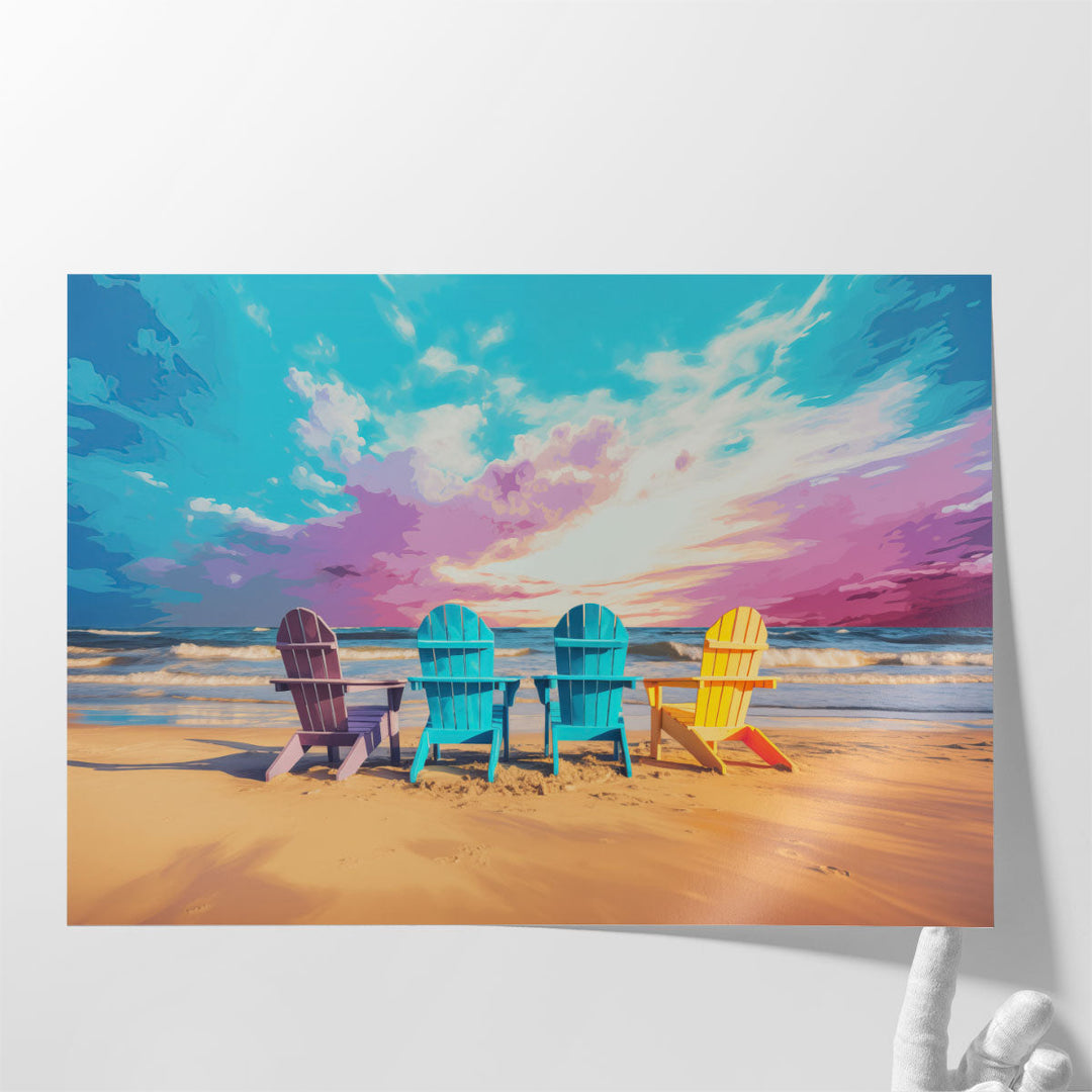 Colorful Chair Cascade - Canvas Print Wall Art
