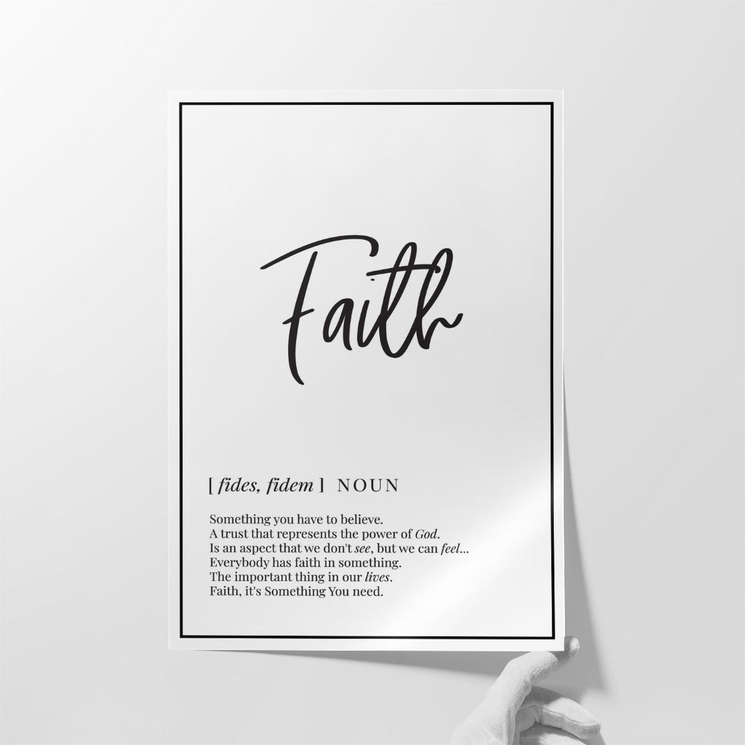 Faith Definition, Minimalist Wall Art - Canvas Print Wall Art