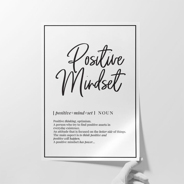 Positive Mindset Definition, Minimalist Wall Art - Canvas Print Wall Art