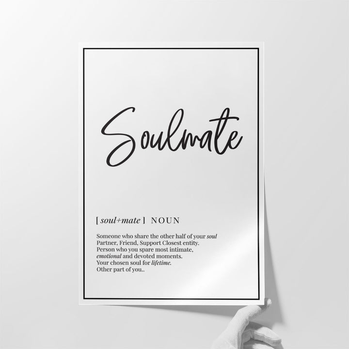 Soulmate Definition, Minimalist Wall Art - Canvas Print Wall Art