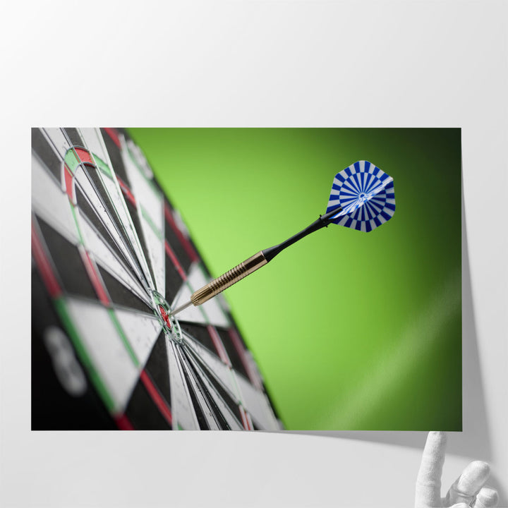 Darts Arrow in the Target Center - Canvas Print Wall Art