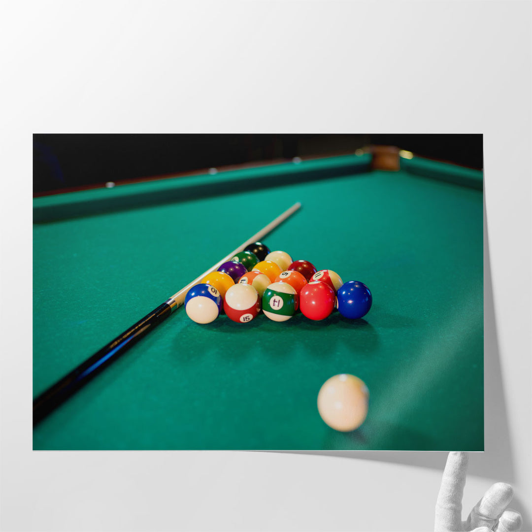 Pool Table With Props - Canvas Print Wall Art