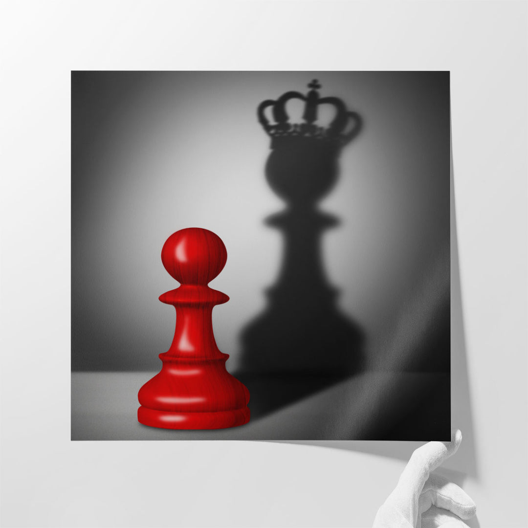 Mindset is Everything - Pawn With The Shadow of a King - Canvas Print Wall Art