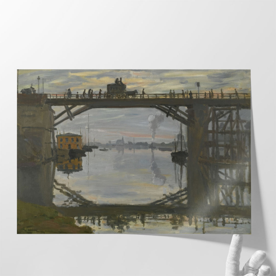 The Highway Bridge under repair, 1872 - Canvas Print Wall Art