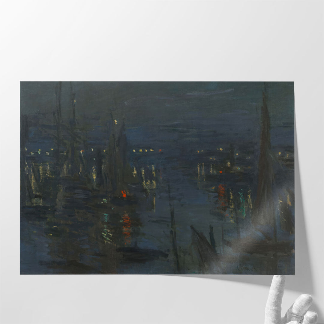 The Port of Le Havre Night Effect - Canvas Print Wall Art