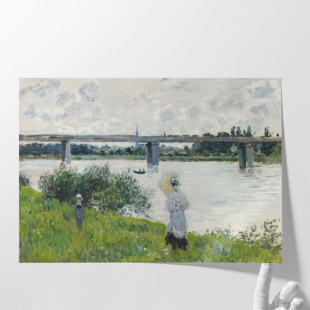 The Promenade with the Railroad Bridge, Argenteuil, 1874 - Canvas Print Wall Art