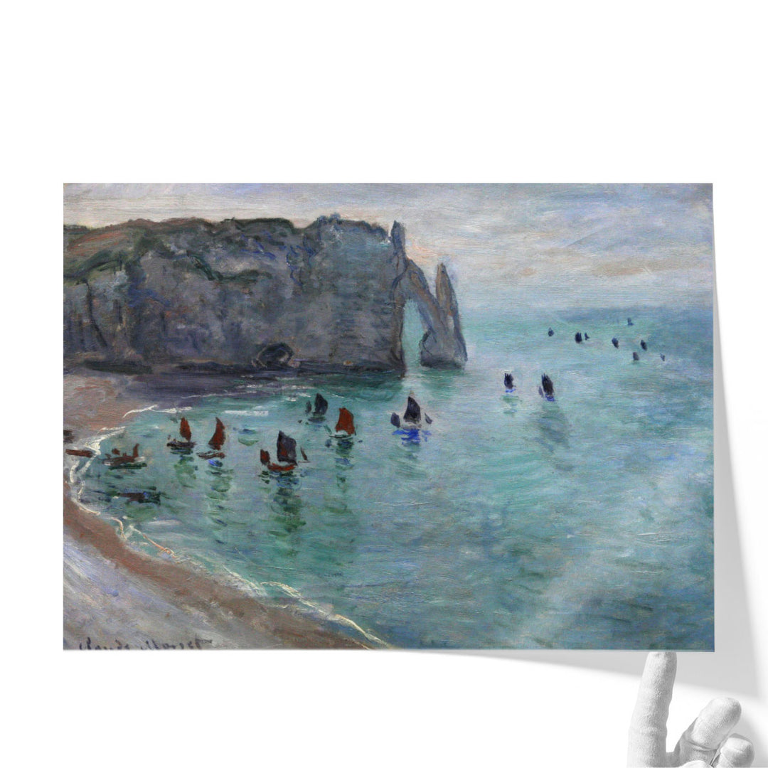 Etretat, Fishing Boats Leaving the Harbor - Canvas Print Wall Art