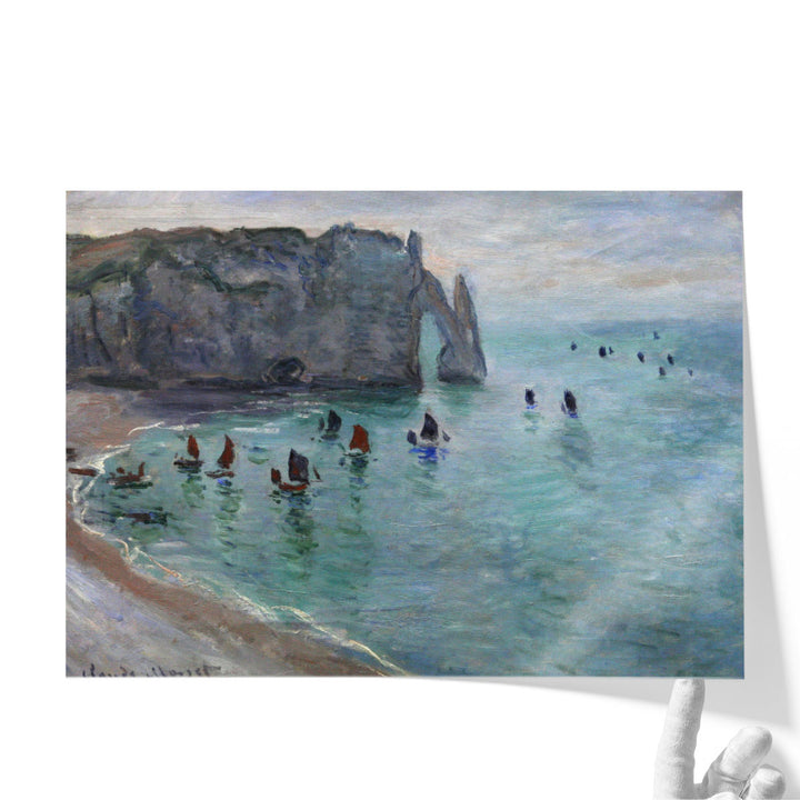 Etretat, Fishing Boats Leaving the Harbor - Canvas Print Wall Art