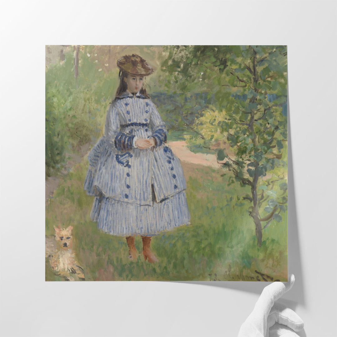 Girl with Dog - Canvas Print Wall Art