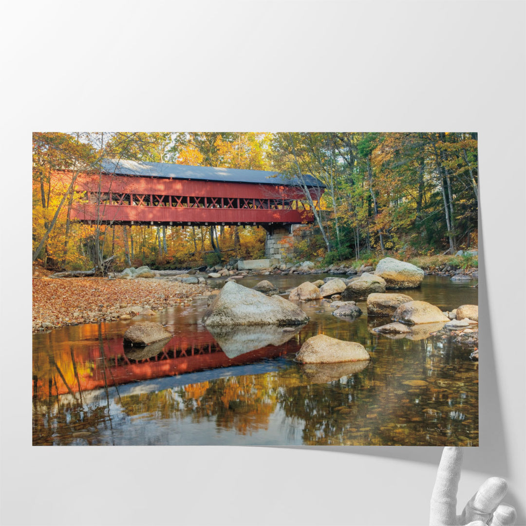 Swift River Covered Bridge - Canvas Print Wall Art