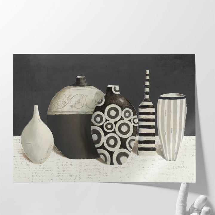 Objet d'Art Charcoal Black and White - Canvas Print Wall Art