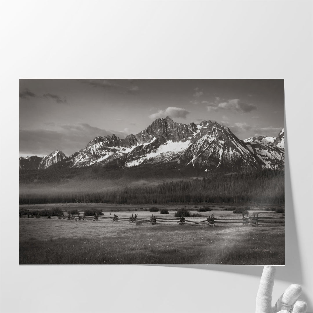 Stanley Basin Black and White - Canvas Print Wall Art