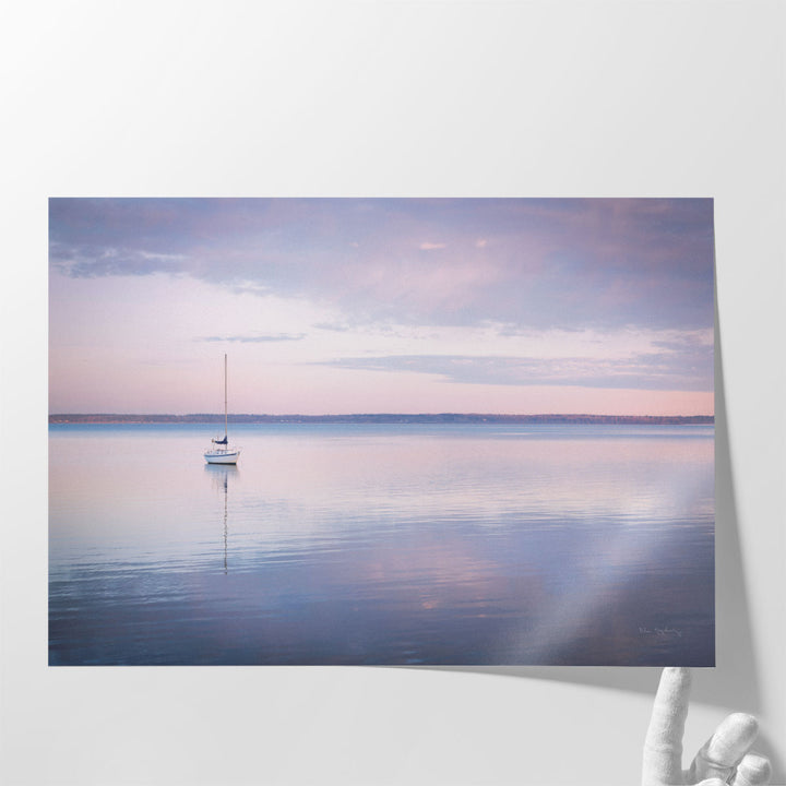 Sailboat in Bellingham Bay I Vignette - Canvas Print Wall Art