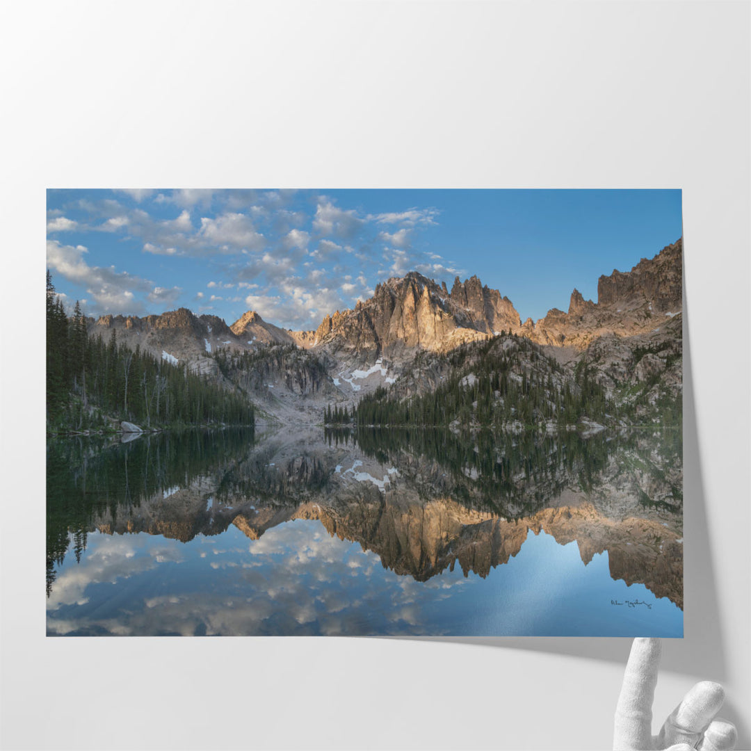 Baron Lake Monte Verita Peak Sawtooth Mountains II - Canvas Print Wall Art