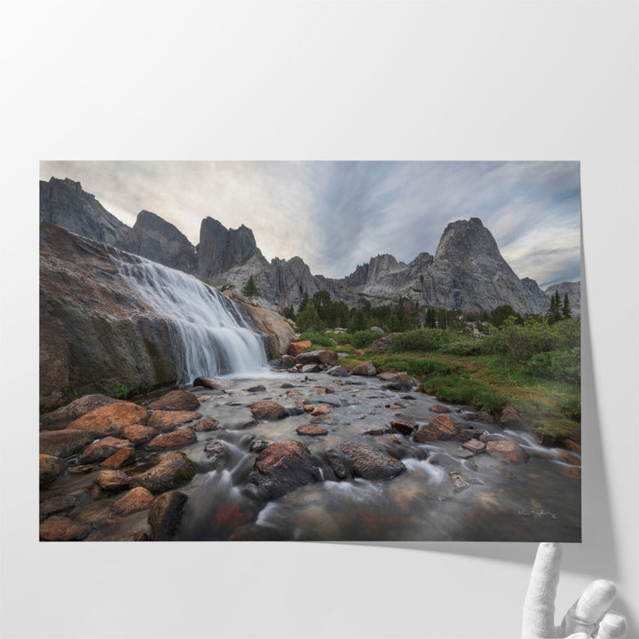 Cirque of the Towers Waterfall - Canvas Print Wall Art