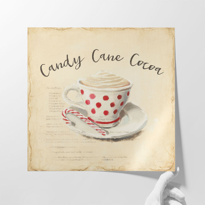 Creme de Noel Candy Cane - Canvas Print Wall Art