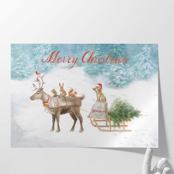 Woodland Celebration I Christmas - Canvas Print Wall Art