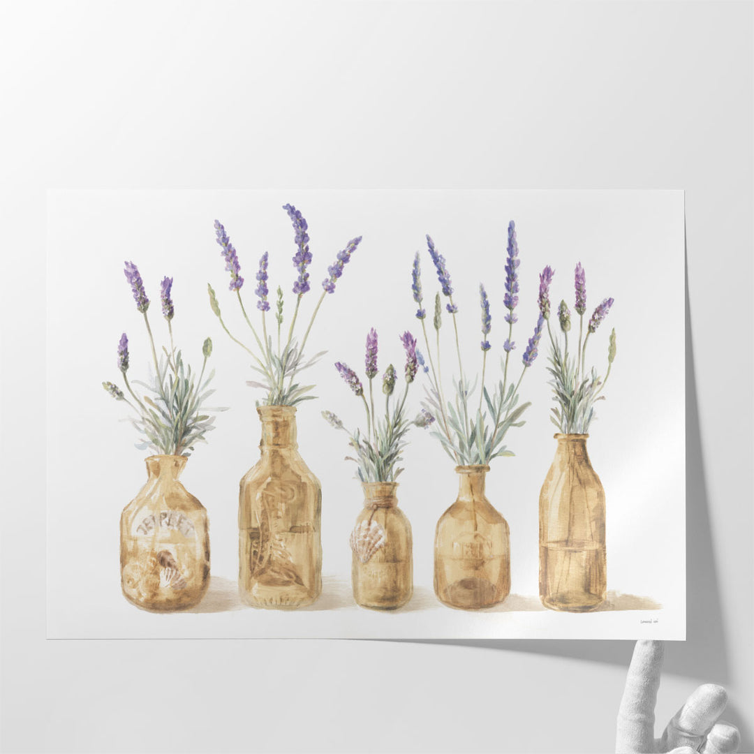 Lavender in Amber Glass - Canvas Print Wall Art