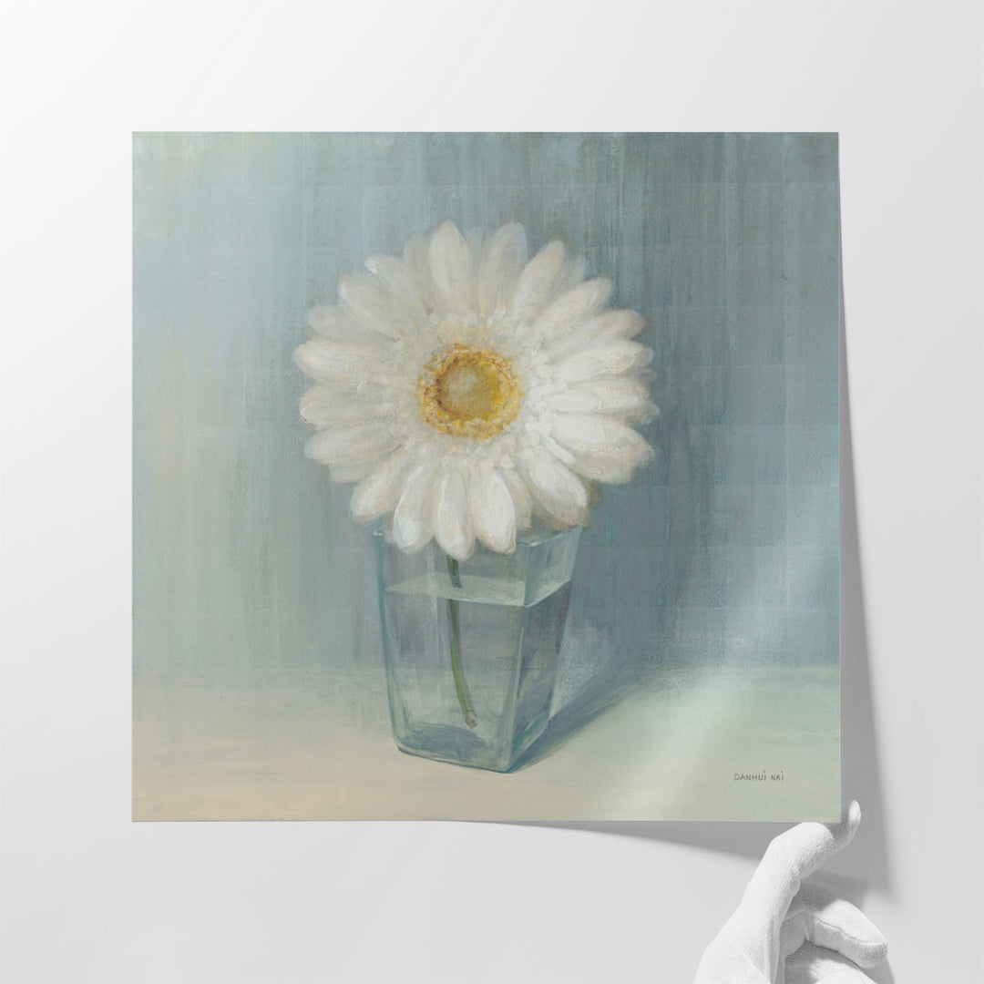 Single White Daisy - Canvas Print Wall Art